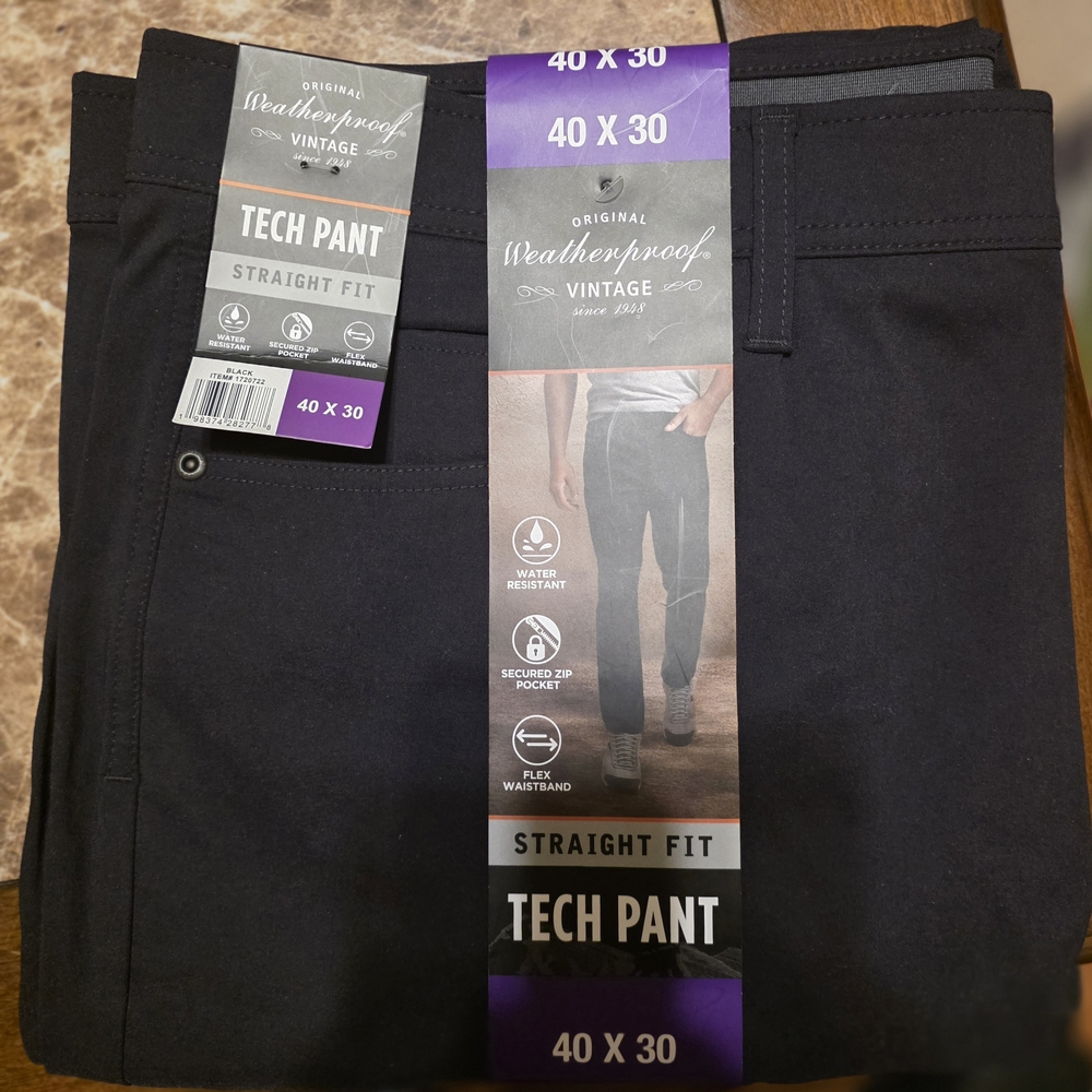 Weatherproof Men's Black Tech Pants